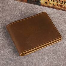 1 Piece Men Retro Distressed Fold Wallet, Slim Multi-Card Pocket Cash Organizer For Daily Commute Business Travel - Multicolor - View 5