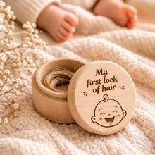 Baby Essentials Newborn Baby Stuff My First Lock Of Hair Wooden Keepsake Box Baby Fetal Hair Storage Case NewbornMilestoneSouvenirfor Baby Shower Gift - Multicolor - View 9