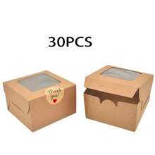 15/30PCS Holiday Gift Packaging Boxes, Simple Paper Boxes With Transparent Window, Suitable For Christmas, Halloween Themed Gifts And Various Festive Occasion Souvenirs, Easy To Assemble Gift Outer Packaging Boxes - View 9