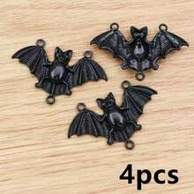 4pcs 48x30mm Metal Bat Charms Pendant With 3 Loops Connector DIY Jewelry Making Accessories Findings For Necklace Keychains Halloween Decorations - Bat - View 10
