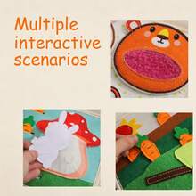 Rabbit Cloth Book - Built-In Rich Patterns & Interesting Shape Visuals, Children's Soothing Supplies, Helps Baby Cognitive Development, Baby Untearable Felt Book, Toy Early Education 3D Book Baby Cloth Book - Multicolor - View 3
