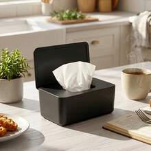 1pc Square Tissue Box Cover, Flip-Top Tissue Box Sleeve, Dust-Proof Napkin Holder With Lid, Tissue Box Stand With Base, Box-Shaped Dispenser, Suitable For Bathroom, Living Room, Office, Bedroom - Multicolor - View 8