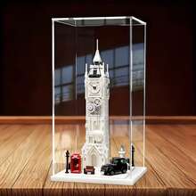 1pc Premium Transparent Acrylic Display Case - Elegant Collectible Storage Solution, Detachable Acrylic Display Box, Dust-Proof Display Box, Perfect For Small Figurines, Action Figures, Collectibles, Etc., Multiple Sizes Available, White Base, Excellent Transparency, Dust-Proof And Durable - White - View 1