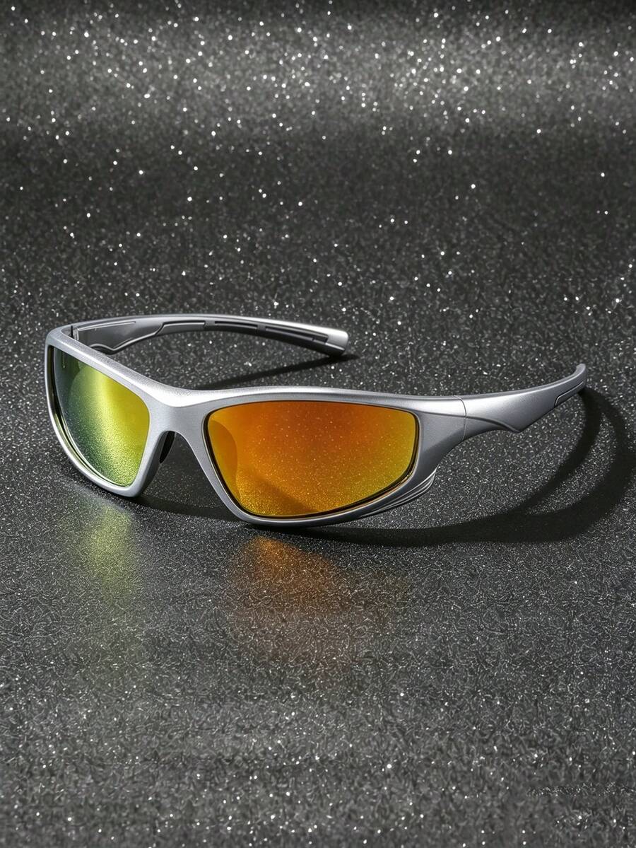 1 Pair European And American Style Full Frame Outdoor Sports Black Cycling Glasses - 純色 - 查看 1