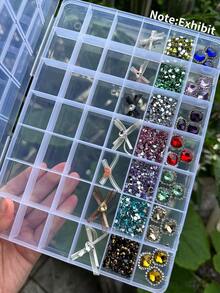 7/42-Grid Transparent Plastic Storage Box, 7/42-Grid Plastic Box Y2K Nail Art Rhinestone Storage Box/Container Tool, Suitable For Nail Art Glitter, Rhinestones, Earrings, Jewelry Beads And Small Accessories (Transparent) - Multicolor - View 3