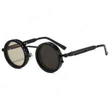 1 Pair Solid Color Retro Fashion Glasses, Rotatable Lenses, Adjustable Brightness, Alloy Frame, Black Gray TAC Lenses, Unisex, Suitable For Office, Travel And Daily Wear. - Multicolor - View 13
