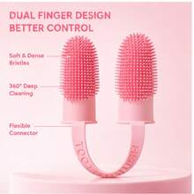 Pet Two Finger Toothbrush, Dog Cat Pet Supplies, Tooth Cleaning, Finger Cover, Oral Cleaning Tools - View 6
