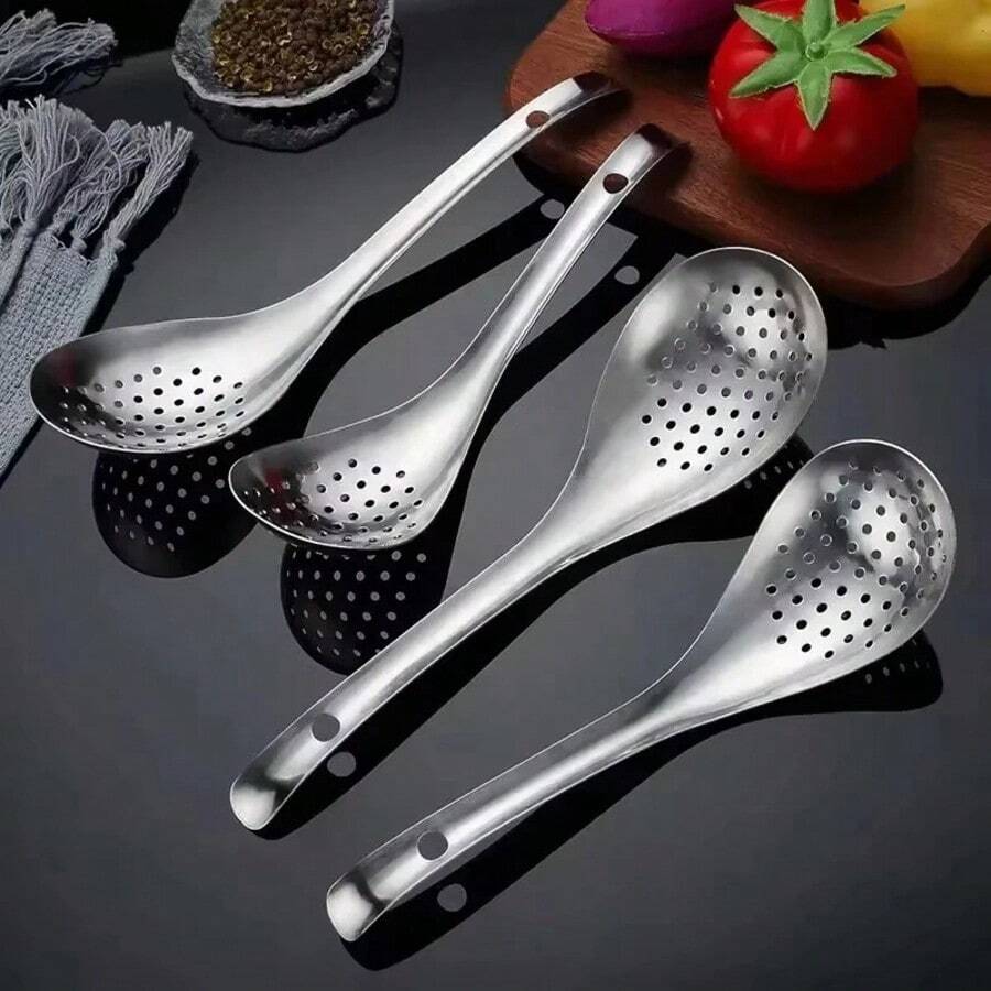 Stainless Steel Strainer Spoon Kitchen Colander Spoon Spoon Filter Strainer Food ScoopPerforated Skimmer Colander - View 1
