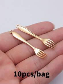 10pcs 55x8mm Fork Charms Pendant For DIY Jewelry Making Necklace Keychain Phone Chain Bracelet Making Accessories Handmade Craft Making Findings - Fork - View 4