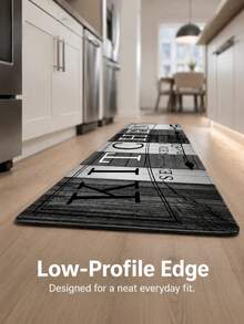 Farmhouse Rustic Kitchen Anti-Fatigue Mat, Black White Wood Grain Non-Slip Kitchen Floor Rug, Waterproof Stain Resistant Runner Mat For Kitchen Sink, Laundry Room And Home - A - View 11