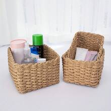 3 PIEZAS Cestas de Almacenamiento Tejidas de Cuerda Tamaños Surtidos Estilo Rústico Organizador de Almacenamiento Hecho a Mano para Gabinete Escritorio Desorden - Multicolor - Ver 3