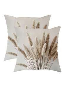 1/2/4pcs Beige Woven Pattern Decorative Pillow Covers | Lightweight Bohemian Minimalist Design With Zipper Closure, Soft Neutral Floral Pattern, Suitable For Living Room, Bedroom And Sofa - Modern Country Style Decor, No Filling Included, Easy To Maintain - Multicolor - View 13