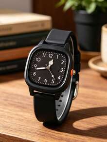 1 Set/1 Piece Women's Three-Color Square Dial Silicone Quartz Watch Set - Versatile Casual Accessory & Birthday Gift - Brown - View 4