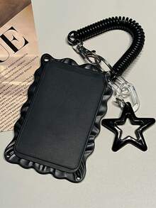 1 pieza Portatarjetas 2D Simple y Elegante con Lindo Colgante de Estrella & Primavera, Universal para Tarjeta de Comedor de Estudiante, Tarjeta de Metro & Autobús - Multicolor - Ver 10