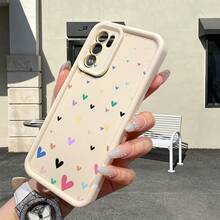 1 ốp điện thoại thời trang chất liệu TPU Android nguyên chất, họa tiết nhiều trái tim mini, bảo vệ ống kính, dày chống rơi, chống vân tay, màu be cát kim cương, tương thích với iPhone/HONOR/ - Màu be - Xem 2