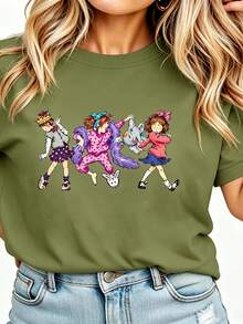 Junie B Teacher Shirt Junie B Jones Kindergarten Teacher T-Shirt Teacher Life T-Shirt Teacher Gift Women Round Neck Printed Camisa Pink - 綠色 - 查看 1