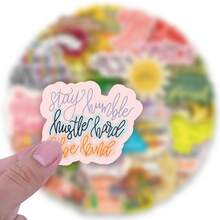 50/100pcs Inspirational Quote Stickers, Positive Affirmation Stickers, Aesthetic Text Stickers, Suitable For Journal, Scrapbook, Planner, Notebook Decoration, DIY Crafts And Vision Board - Multicolor - View 4