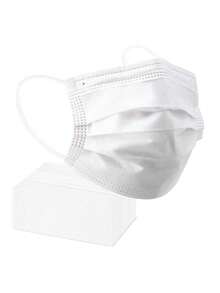 [50/100pcs Per Pack]White Disposable Face Masks, 3-Ply Adult Masks, Elastic Earloop Design, Suitable For Home, Office, School, Outdoor And Other Occasions. Disposable Earloop Design, Suitable For Home, Travel, Office, School, Work And Outdoor Use. - White - View 12