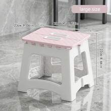 Enlarged Size Household Folding Step Stool - (1pc) Non-Slip Surface Step Stool, Multiple Sizes Available, Load Capacity Up To 310 LBS - Sturdy & Lightweight ABS Plastic Folding Step Stool, Suitable For Kitchen, Bedroom, Bathroom And Living Room - Pink - View 10
