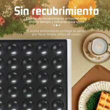 Maquina De Panqueques 25 Hoyos Antiadherente Con Control De Temperatura Calentamiento Rapido Para Hogar Y Negocios - Negro - Ver 8