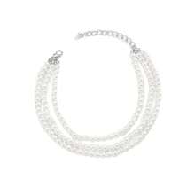 Multi-Layer Elegant Sexy Faux Pearl Beaded Tassel Anklet Women's Party Style Geometric Foot Chain Foot Jewelry - White - View 5