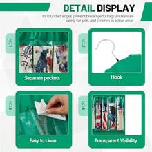 Garden Flag Storage Organizer Double Sided Hanging Over Door Storage With 30 Pockets American Flag And Banners Gift Wrap Organizer For Closet Door Porch - Green - View 5