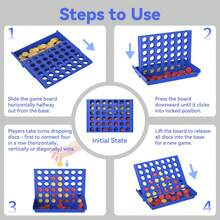 1套 Connect 4 經典四子棋策略遊戲，家庭聚會桌上遊戲，互動多人對戰益智遊戲，適合旅行與露營，快速組裝與收納，競技對戰遊戲，完美適用於居家聚會、節日娛樂與趣味玩法 - 彩色 - 查看 8