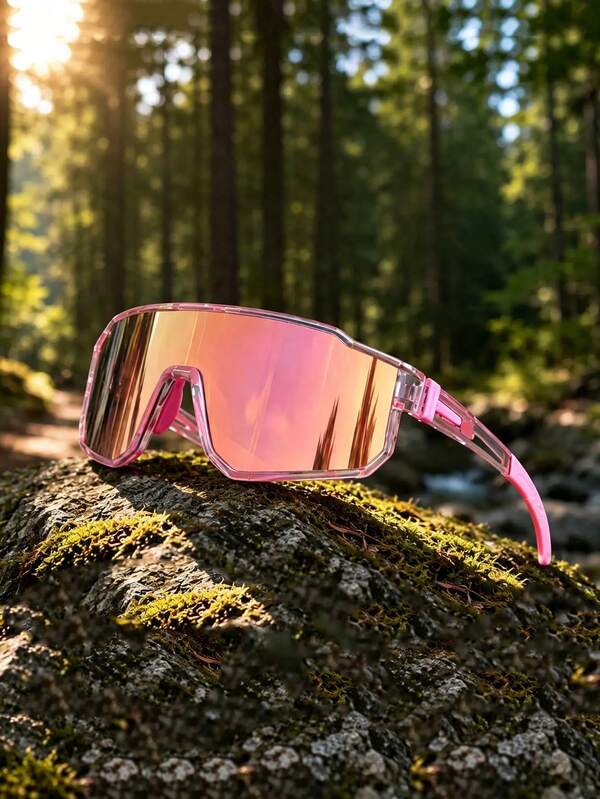 1 pieza Gafas de ciclismo para deportes al aire libre Gafas de correr Gafas de moda rosa para mujer