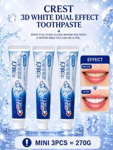 CREST Gleam White Dual Action Toothpaste Sample 170g, 3pcs Lime Fresh Scent, Stain Removal & Whitening, Deep Cleaning, Long-Lasting Freshness, Daily Oral Care - 3D炫白雙效去漬白牙膏** - 查看 10