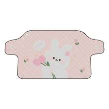 Cute Bear Print Car Windshield Cover, All-Season Sun Shade & Snow Cover, Lucky Bear & Tulip Cartoon Pattern, Durable Fabric, Sweet Casual Style, Universal Front Windshield Sun Shade, Frost & Dust Protection, Suitable For All Year Round - A - View 5