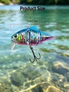 GOTURE 1 buah Umpan Ikan Kecil Bersambung yang Tenggelam Perlahan: 7cm/10.2g Umpan Keras Permukaan Tengah Air, Cocok untuk Ikan Bass, Peacock Bass, dan Ikan Lainnya - MultiWarna - View 3