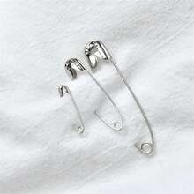 50pcs Stainless Steel Pin Brooch For Diy Jewelry Making Craft Supplies, 5 Different Sizes Of Safety Pins, Durable Safety Pins, Small And Large Safety Pins, Suitable For Sewing And DIY Arts And Crafts - B-Silver - View 4