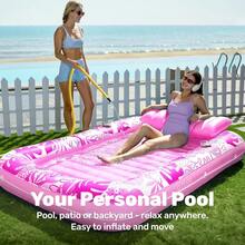 Tumbona inflable para tomar el sol en la bañera, tabla flotante para piscina para adultos para tomar el sol al aire libre - B - Ver 13