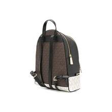 MICHAEL KORS Rhea MK Rhea Monogram Print Vintage Color Block Leather Backpack/Backpack, Medium Size, Women's, Brown - 30S0GEZB2V-bROWN-mULTI - View 3