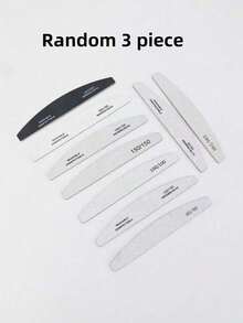 Crescent-Shaped 100/180 Grit Professional Nail File Strips - Grey - View 9
