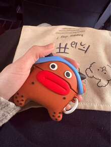 1Pc 3D Cute Big Mouth Monster Silicone Earbuds Case With Plastic Ring Hook, Shockproof Protective Cover Compatible For AirPods2/1/3/4 & Pro/Pro2/Pro3, Portable For Airport Travel Daily Commute & Outdoor, Funny Cartoon Monster Style Earphone Accessory - Multicolor - View 6