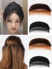 1/3pcs Volumizing Hair Combs, Invisible Hair Pads With Sponge Base, Hairstyle Styling Insert Clips Hairpins, Girls Women Hair Accessories - Multicolor - View 3