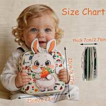 Rabbit Cloth Book - Built-In Rich Patterns & Interesting Shape Visuals, Children's Soothing Supplies, Helps Baby Cognitive Development, Baby Untearable Felt Book, Toy Early Education 3D Book Baby Cloth Book - Multicolor - View 2
