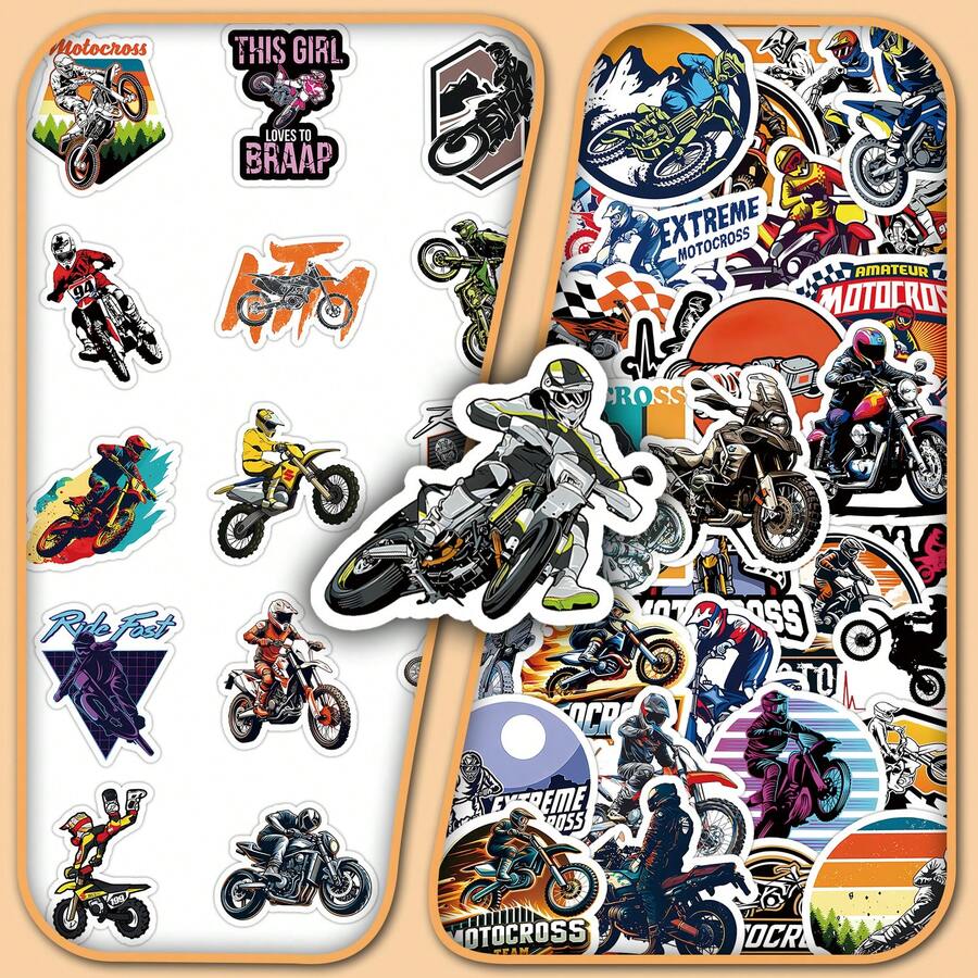 50pcs Off-Road Motorcycle Cool Personalized Graffiti Sports Decorative DIY Stickers For Desktop Glass Wall - Off-road Motorcycle - 1900X - View 1
