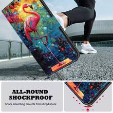 GLANDOTU Creative Colorful PU Leather Phone Wallet Protective Case Flamingo Pattern Double Fold Design With Card Slots And Card Pockets Compatible With Multiple Phone Brands And Models - Multicolor - View 3
