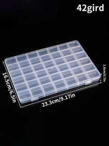 7/42-Grid Transparent Plastic Storage Box, 7/42-Grid Plastic Box Y2K Nail Art Rhinestone Storage Box/Container Tool, Suitable For Nail Art Glitter, Rhinestones, Earrings, Jewelry Beads And Small Accessories (Transparent) - Multicolor - View 12