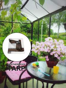 Single Piece Transparent Waterproof Tarp, Multiple Sizes And Specifications Available, Transparent Plastic Tarp, Dust-Proof, Rain-Proof, UV-Resistant, Suitable For Garden, Balcony, Porch, Flower Rack, Dog House, Camping, Greenhouse - Transparent Black Border - View 2