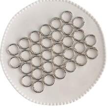 50pcs/Set Silver Spring Snap Round Carabiner Key Ring Bag Clasp Hook Dog Chain Connector DIY Jewelry Accessories - Silver Gray - View 6