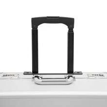 HaroldDol Set of Freistehend Aluminiumlegierung Silber Rollbarer Aktenkoffer, Abschließbarer Aktenkoffer, Rollbare Aktenbox Mit Teleskopstange Zur Aufbewahrung Wichtiger Dokumente, Verträge Und Informationen,Silber - Silber - Übersicht 7