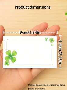 50 Sheets/Set Of Minimalist And Stylish Clover DIY Drawing Cards, Exquisite Clover Cards, Handwritten Greeting Cards, Suitable For Birthday Wishes, Doodles, Thanksgiving, Holidays, Christmas, Can Be Used With Envelopes. - View 2