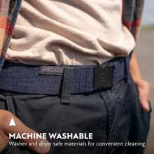 Arcade Belt Mens Adventure Midnighter Belts: Heavy Duty Elastic Webbing, Non-Metal Travel Friendly Buckle - Camuflaje Ranger Peaks - Gris - Ver 5
