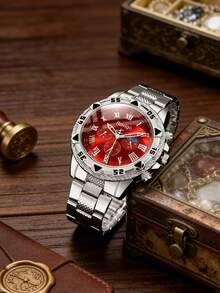 3-Piece Men's Gift Set: Watch, Wallet And Pen – Men's Business Gift - Silver - View 2