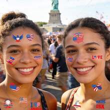 Anniversary American Independence Day Tattoo Stickers DIY National Day Face Stickers National Day Party Gathering - Multicolor - View 3
