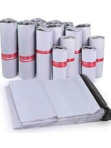 10/20/100pcs Thickened Puncture-Resistant Self-Sealing White Business Document Waterproof Mail Packaging Bags, Durable Logistics Express Envelopes, 6 Sizes Available - Multiple Styles - View 1