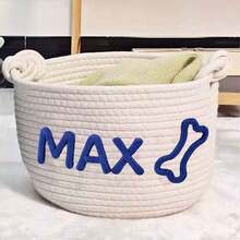 Personalized Braided Rope Pet Toy Storage Basket, Custom Pet Name Gift Basket, Travel Storage Bag, Tote Bag For Pet Lovers, Home Decor Pet Supplies - Multicolor - View 65
